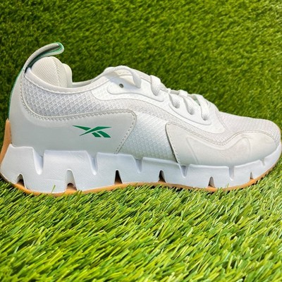 Reebok Zig Dynamica Womens Size 7.5 White Green Walking Running Shoes Sneakers