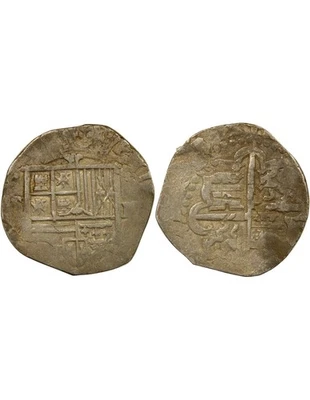 Espagne Philippe II - 2 Reales Argent - 1566 / 1589 S Séville - Photo 1/3