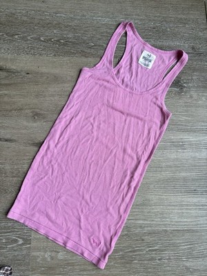 2000s PINK Victoria s Secret Ribbed Knit Logo Racerback Tank Top 