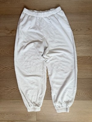 Divided By H&M White Basic Cuffed Sweatpants