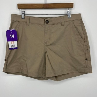 Boston Traders Shorts Women's Size 14 Beige Pockets Bermuda New NWT