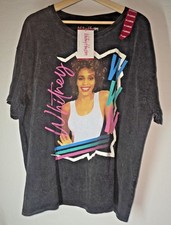 NWT - Retro Super Soft Whitney Houston T-Shirt Size XL Retro 80 s Music Black