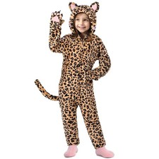 GIFTINBOX Halloween Cat Costume for Girls Kids, Cheetah Leopard Costume