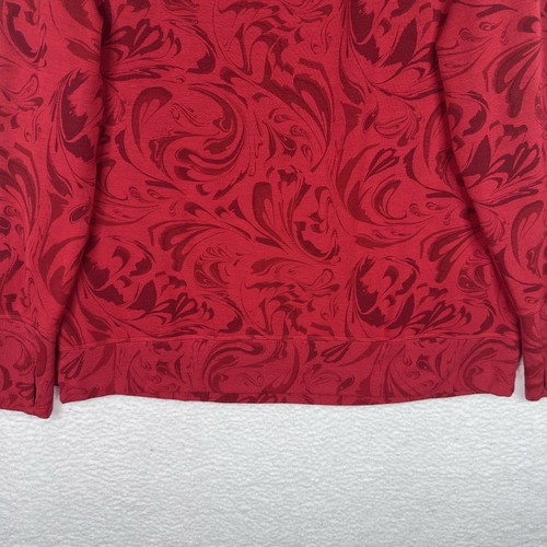 Athleta Coaster Luxe Sweatshirt Womens Red Paisley Print Sz Large Soft Athletic - Picture 4 of 16