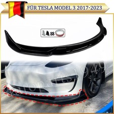Front Stoßstange Spoiler Lippe Splitter Glanz Schwarz Für Tesla Model 3 2017-23