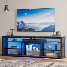 Bestier L102818J-BLKM 70" LED Gaming Entertainment Center Modern TV Console with