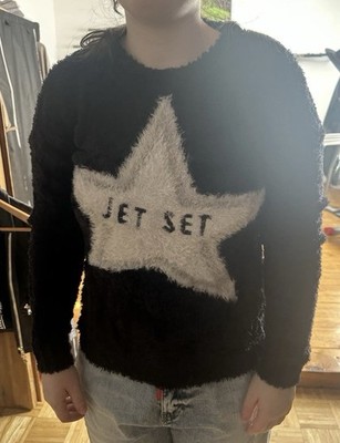 Jet Set Pullover Gr. S Schwarz Weiß