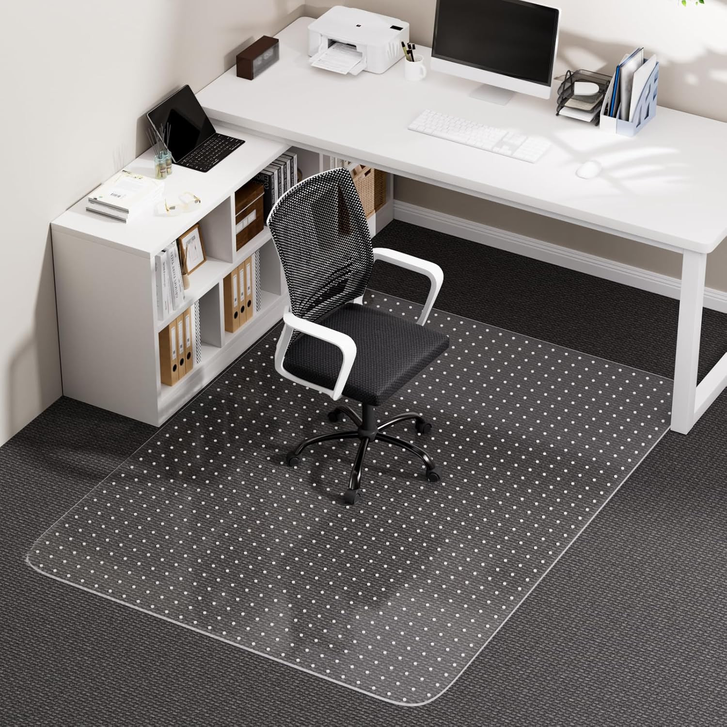 Mat For Carpet, 36" X 48" Clear Desk Chair Mat With Lip, Heavy Duty