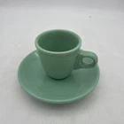 Rare Fiesta Sea Mist Green Demitasse Cup and Saucer Set PPD 1992