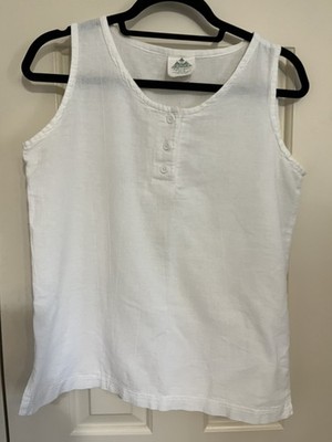Deva Lifewear Womens White Pure Cotton Sleeveless Tank Top Size S  Made in USA