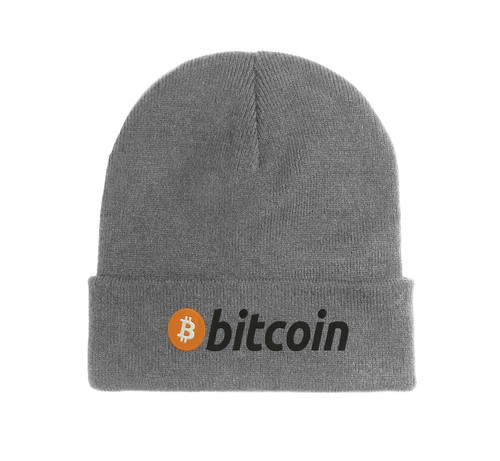 Bitcoin Classic Logo Embroidered Beanie Hat Winter Autumn Cap - Picture 3 of 3