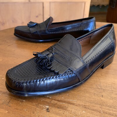 BOSTONIAN 26930 MEN\'S BLACK LEATHER KILTIE TASSEL SLIP-ON LOAFERS SIZE 11.5 M Men BOSTONIAN kiltie tassel black leather loafer slip on  main image 2
