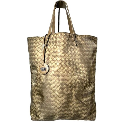 BOTTEGA VENETA Backpack Nylon Brown Gold Auth bs27978 | eBay
