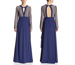 blue wrap dress maxi