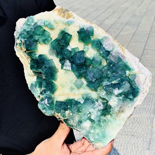 9.63LB NATURAL Green FLUORITE Quartz Crystal Cluster Mineral Specimen - Picture 8 of 12