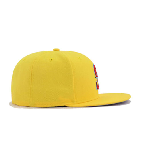 Seattle Mariners New Era 59FIFTY Canary Yellow Warm Sunshine Fitted Hat 7 3/8 - Picture 3 of 5