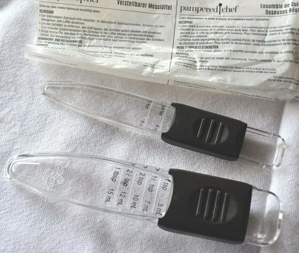 Cucharas Medidoras Ajustables Pampered Chef Cucharada y Cucharadita Totalmente Nuevas 2258 Foto 4 de 4