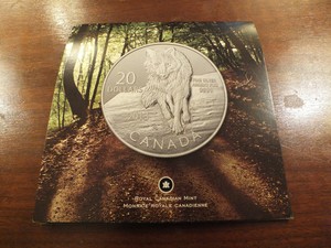 2013 Canada $20 Fine Silver Coin Wolf