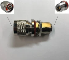 1 x Adapter N TYPE MALE plug to N female jack RF Bulkhead Type connector USA