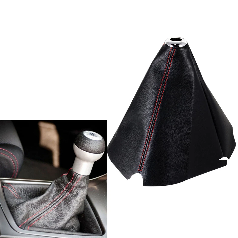 Universal Car PVC Leather Red Stitch Shifter Shift Boot Cover Accessories — 第 2/4 张图片
