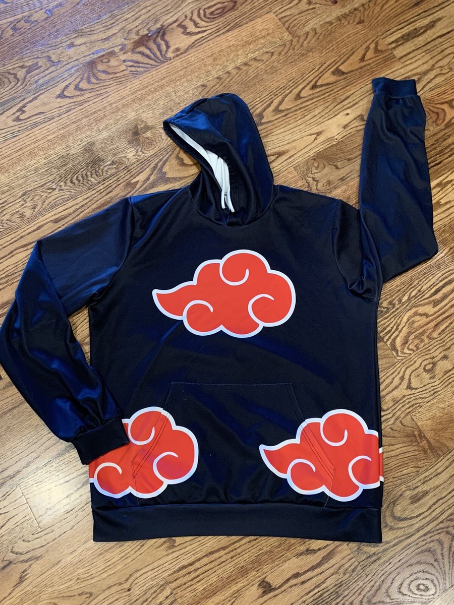 Sweat à Capuche Homme Akatsuki Naruto - Nuage Rouge - Noir Taille L - Neuf