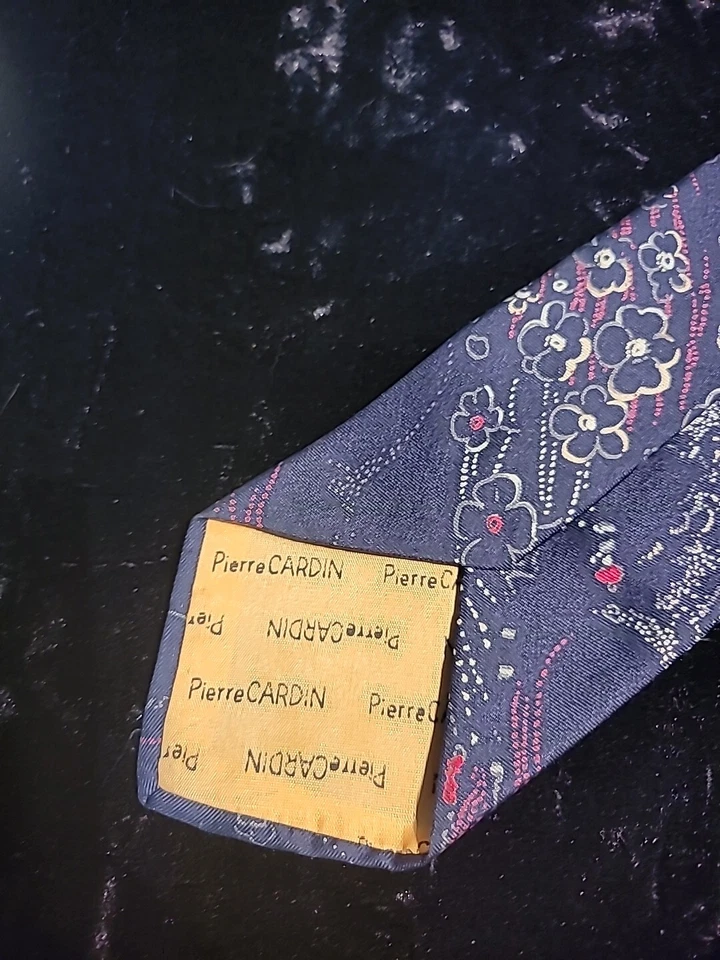 Pierre Cardin Mens Neck Tie Blue Red Floral Professional Suit - Image 4 of 4