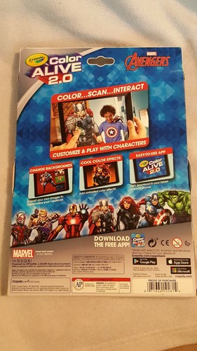 Libro da colorare Marvel Avengers Hulk Thor Crayola Color Alive 2.0 interattivo nuovo - Foto 2 di 2
