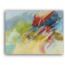 Happy Framed Canvas Stretched Ready to Hang 50x40 Home decor Gift.