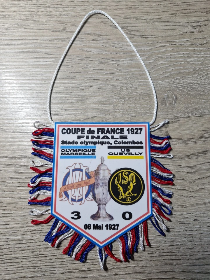 FANION FOOTBALL FINALE COUPE de FRANCE 1926/1927 OM MARSEILLE - US QUEVILLY - Photo 1/1