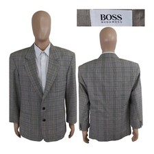 Vintage Hugo Boss Clappers West Germany Check Windowpane Sport Coat Jacket 40R