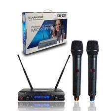 UHF Handheld Wireless Microphone System Professional 2 Channel Audio Karaoke Mic
