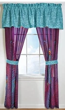 PEACOCK FEATHERS 4p Window 84"x84" DRAPERY ONLY 2-Panels+2-Tiebacks (NO VALANCE)