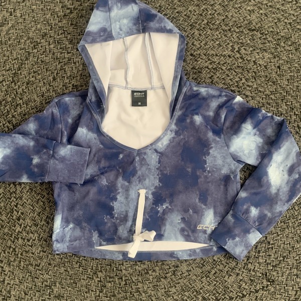 Etch Cropped Hoodie Size M  Blue 
