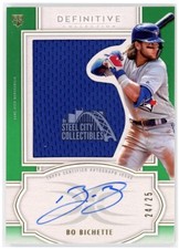 Bo Bichette 2020 Topps Definitive Collection Green Rookie Patch Auto 24/25