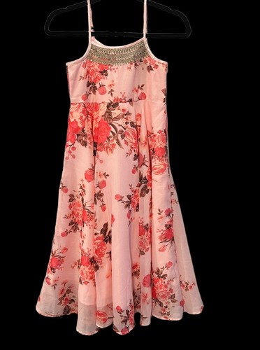 NWT Lil’ Peacock Little Muffet Girls Ethnic Wear Organza Floral Sequin Dress  - Picture 1 of 11