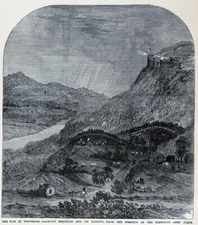 Leslie Civil War Print Lookout Mountain near Chattanooga TN - Troop Encampments