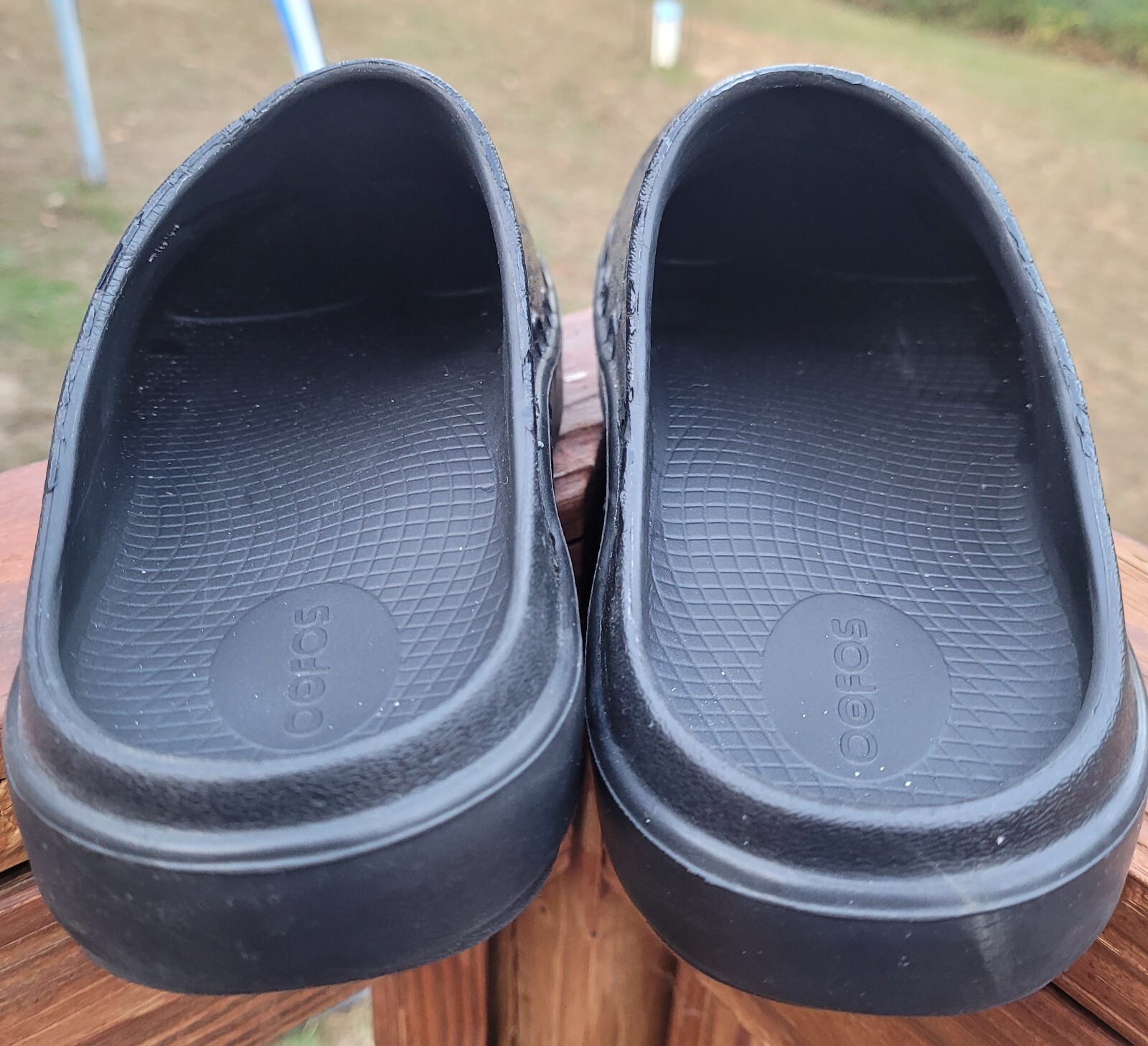 Oofos Luxe Clogs Mules Waterproof Size Mens 6 Womens 8 Black Shoes Geometric eBay