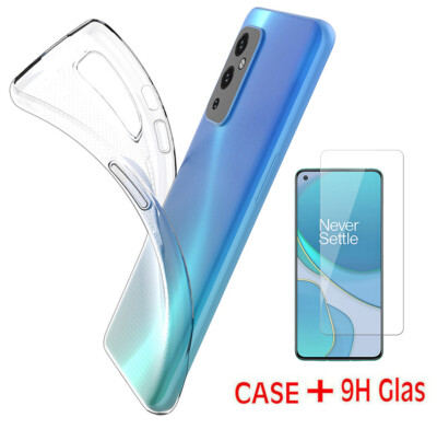 Transparent Hülle Silikon Tasche Case Schutz Cover + 9H Glas für OnePlus 9 (5G)