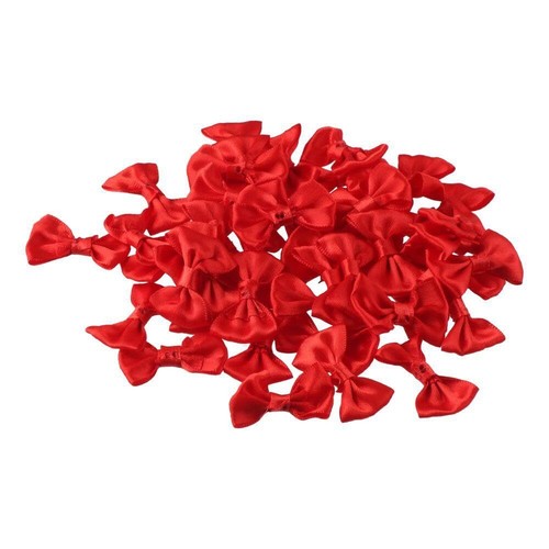 100Pcs Mini Satin Ribbon Bows Red Boutique Flower Bowknot for Sewing Scrapboo... - Picture 2 of 7