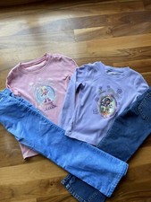 Lot 4 Piece Girls Children's Place Graphic T-Shirts Pants Jeans Size 6X 7 READ