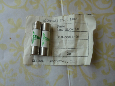 2 Orig. ACCUPHASE-KENSONIC LAB. Sicherung-310-9901-00,LF-SLO BLO 10A,10x38mm,NOS
