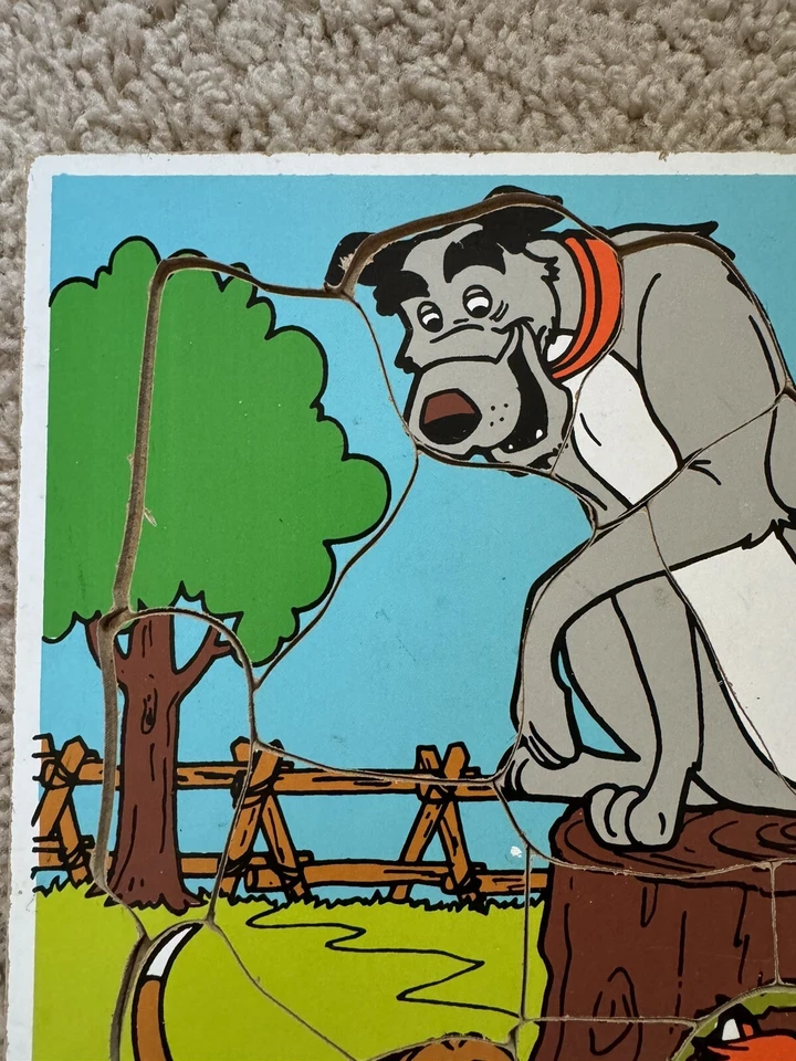 1981 Playskool Disney Fox and the Hound Wood Tray Puzzle - Image 4 of 4