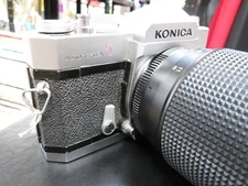 Konica Autoflex T 35mm Film SLR  Camera with Hexar AR 200mm F4 Lens