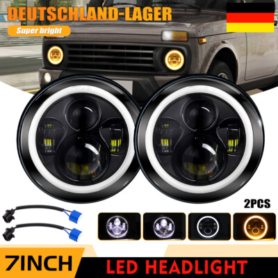 2x Für Lada Niva 7'' LED Scheinwerfer Abblendlicht Fernlicht Tagfahrlichter DOT