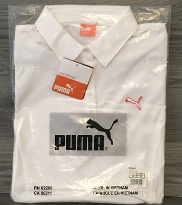 Puma Damen weiß Golf Activewear Tec Polo Pullover Langarmshirt Größe 8