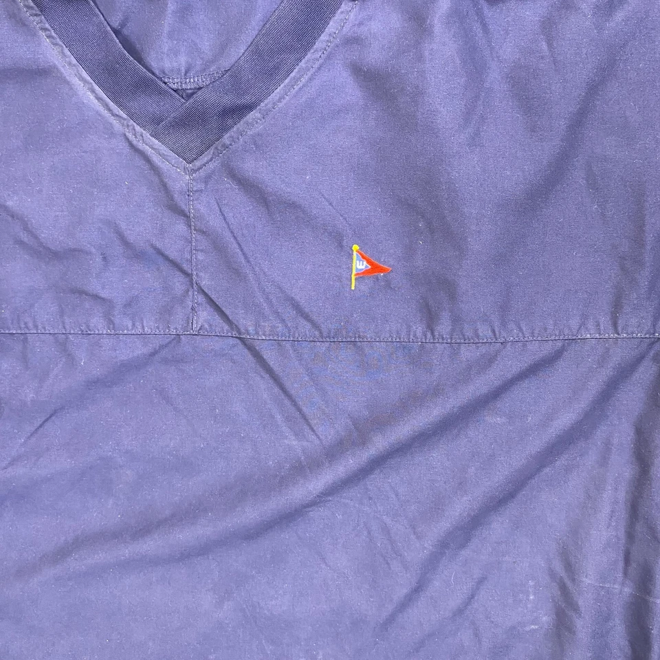 Footjoy FJ Golf Windshirt Chaqueta Para Hombres L Azul Cuello en V Pullover Rompevientos Foto 3 de 4