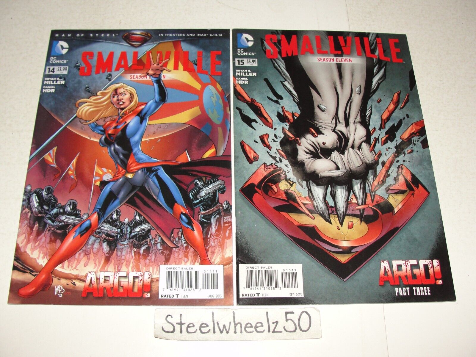 Smallville Season 11 #14 & 15 Comic Lot DC 2013 Supergirl Booster Gold Legion