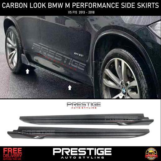 PARA BMW X5 F15 M PERFORMANCE FALDÓN LATERAL FALDONES EXTENSIÓN LABIO HOJAS CARBONO LOOK
