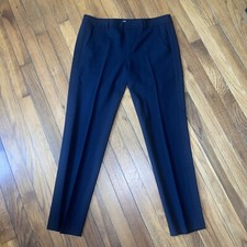 VINCE Wool Blend Trousers Pants Tapered Side Tuxedo Stripe Black Size 6