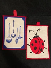 NOW Designs San Francisco Vintage Hand Screened Hot Pads MCM Great Graphics